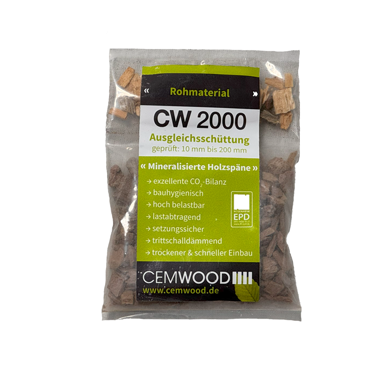 Cemwood CW 2000 – Grove Bio-Based Egalisatiekorrels 50L